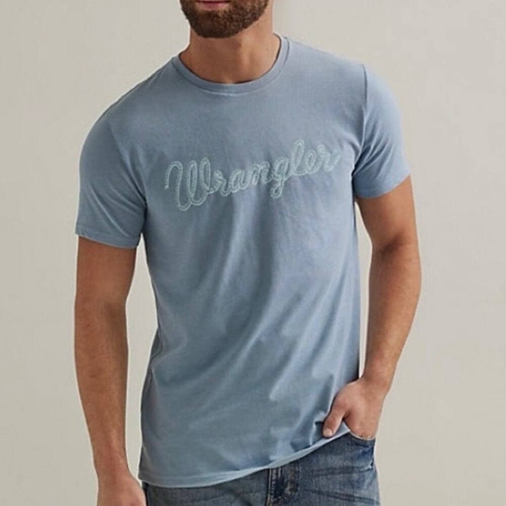 NWT Wrangler Mens Regular fit rope logo short sleeve graphic T shirt